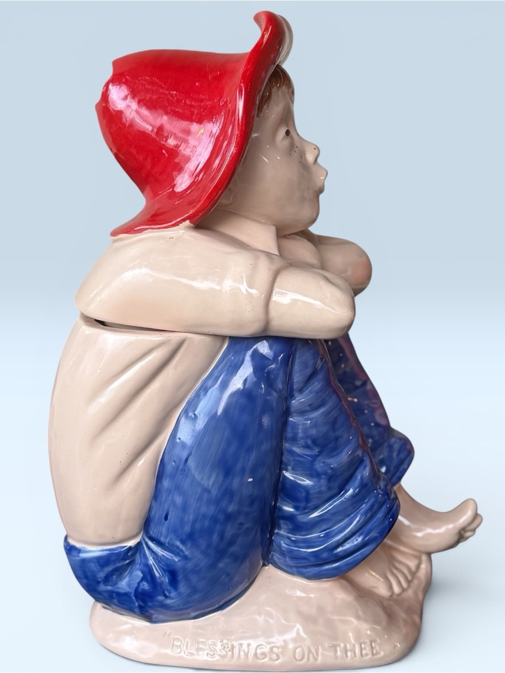 Vintage Hull Cookie Jar Blessings On Thee Barefoot Boy 13" NO CHIPS OR CRACKS!! - Picture 2 of 4